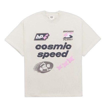 BROKEN PLANET MARKET 'COSMIC SPEED' TEE (BONE)