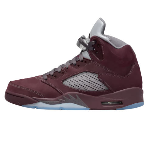 NIKE AIR JORDAN 5 V 'RETRO DEEP MAROON SILVER' TRAINERS (MAROON)