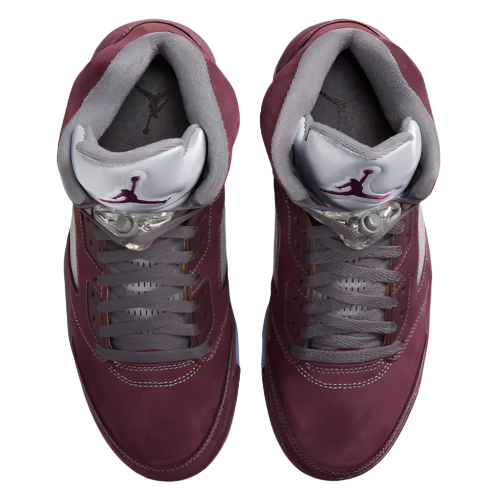 NIKE AIR JORDAN 5 V 'RETRO DEEP MAROON SILVER' TRAINERS (MAROON)