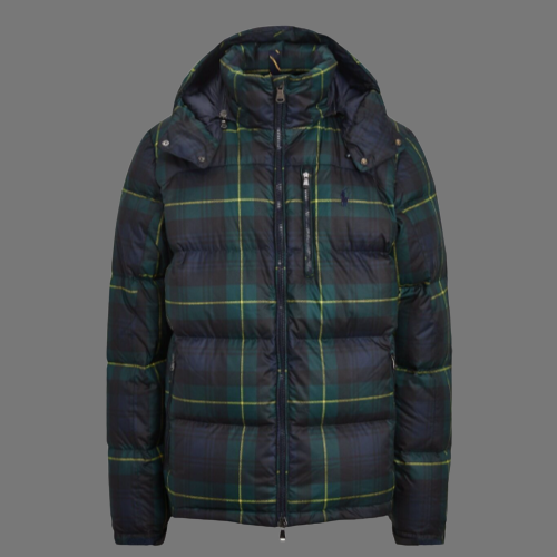 POLO RALPH LAUREN CLASSIC PUFFER JACKET (PLAID GREEN/NAVY)