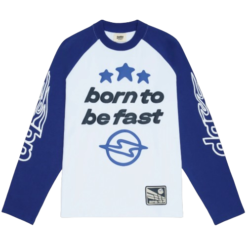 BROKEN PLANET MARKET 'BORN TO BE FAST' CREWNECK TEE (WHITE)