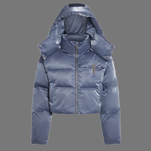 TRAPSTAR IRONGATE T WOMEN'S DETACHABLE HOODED PUFFER (DUSTY BLUE)