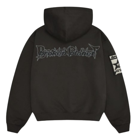 BROKEN PLANET MARKET 'BEWARE SKULLY' HOODIE (SOOT BLACK)