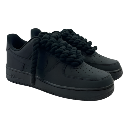 NIKE AIR FORCE 1 '07 ROPED LACES (TRIPLE BLACK)