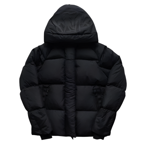 SYNAWORLD SYNA OG HOODED PUFFER JACKET (TRIPLE BLACK)