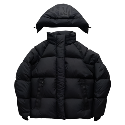 SYNAWORLD SYNA OG HOODED PUFFER JACKET (TRIPLE BLACK)