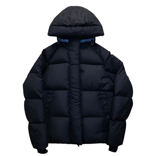 SYNAWORLD SYNA OG HOODED PUFFER JACKET (TRIPLE BLACK)