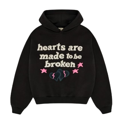 BROKEN PLANET MARKET 'HEARTS ARE MADE TO BE BROKEN' HOODIE (SOOT BLACK)