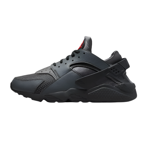 NIKE AIR HUARACHE TRAINERS (GREY/PICANTE RED)