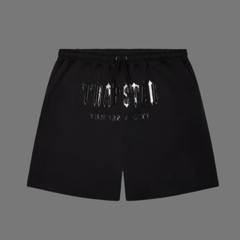 TRAPSTAR DECODED GEL SHORTS (TRIPLE BLACK)