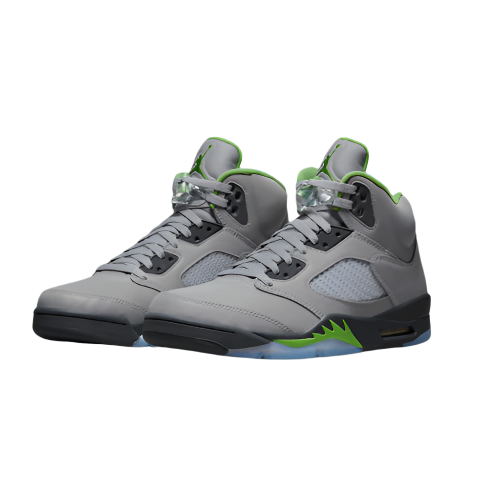 NIKE AIR JORDAN 5 V 'RETRO GREEN BEAN' TRAINERS (GREY)