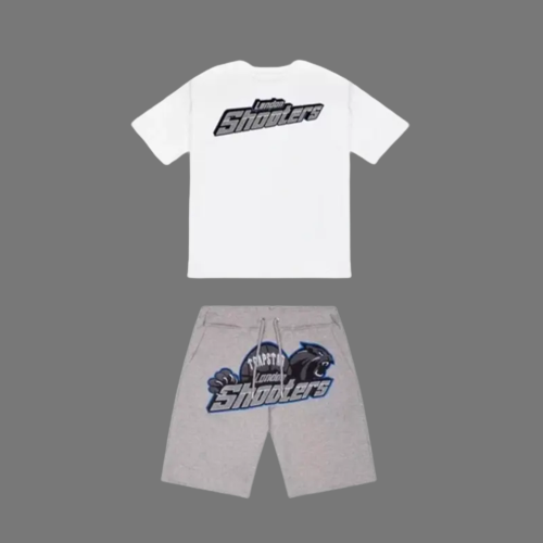 TRAPSTAR LONDON SHOOTERS SHORTS SET (WHITE/GREY)