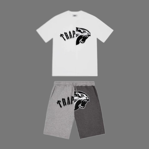 TRAPSTAR LONDON SHOOTERS X IRONGATE ARCH SHORTS SET (WHITE/GREY)