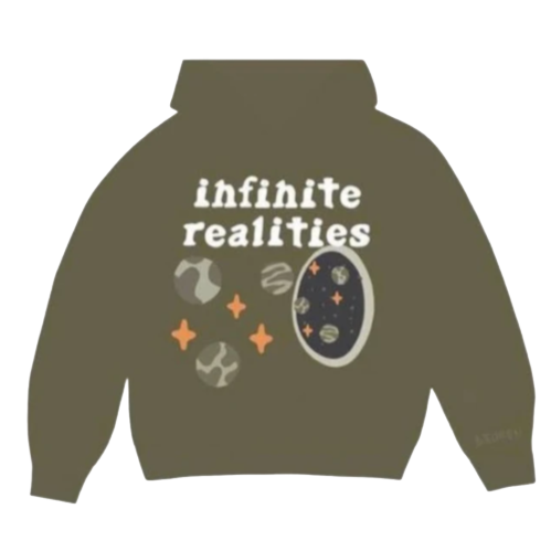 BROKEN PLANET MARKET x KICK GAME 'INFINITE REALITIES' HOODIE (OLIVE GREEN)