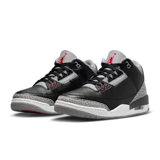 NIKE AIR JORDAN 3 III 'BLACK CEMENT' TRAINERS (BLACK/GREY)