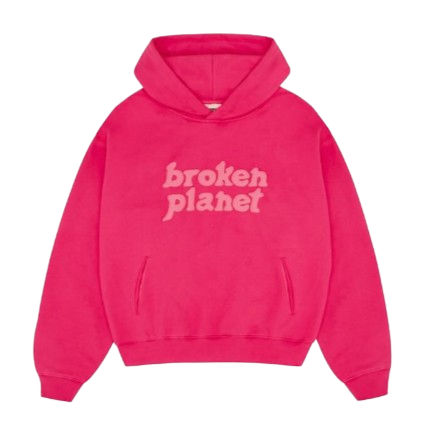 BROKEN PLANET MARKET 'PINK MONOCHROME' HOODIE (FUCHSIA)