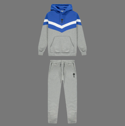 TRAPSTAR V-STRIPE COBALT TRACKSUIT (GREY/DEEP BLUE)