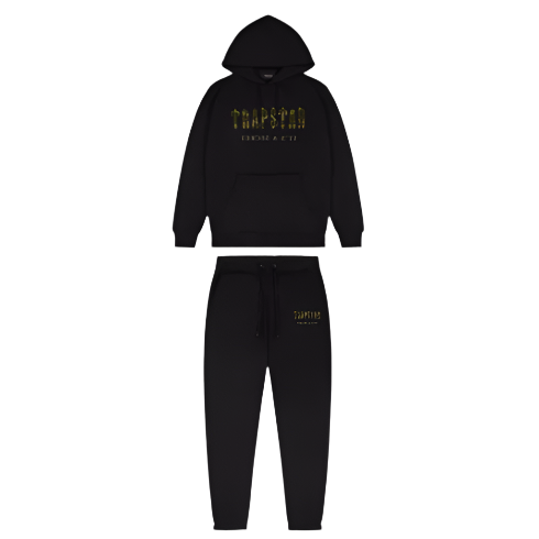 TRAPSTAR CHENILLE DECODED MILITARY CAMO TRACKSUIT (BLACK/KHAKI)