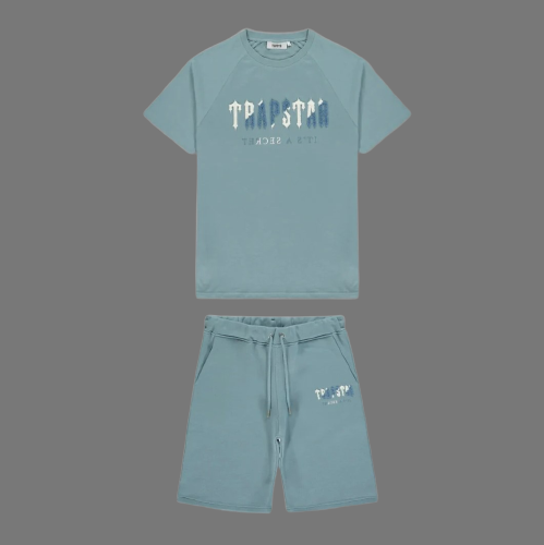 TRAPSTAR CHENILLE DECODED SHORTS SET (CITADEL BLUE)