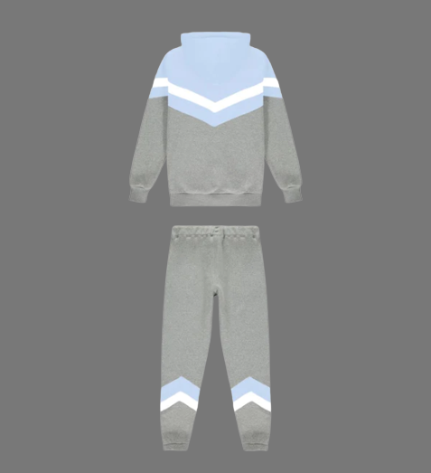 TRAPSTAR V-STRIPE CASHMERE TRACKSUIT (GREY/SKY BLUE)