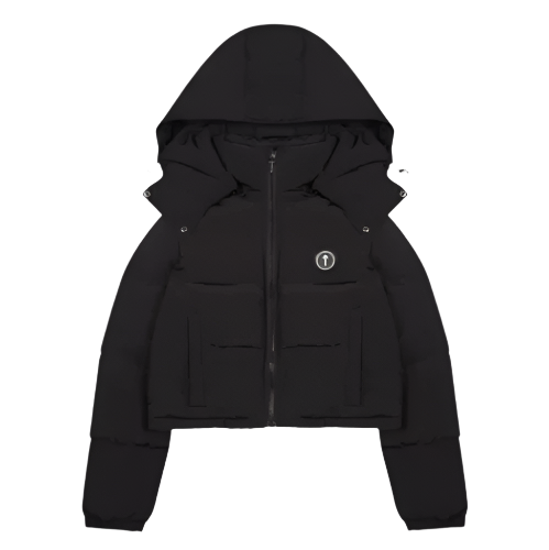 TRAPSTAR IRONGATE WOMEN'S DETACHABLE HOODED PUFFER (BLACK)