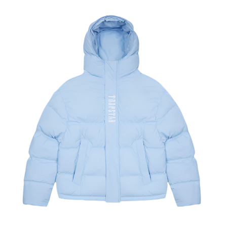 TRAPSTAR AW22/23 DECODED 2.0 HOODED PUFFER (ICE BLUE)