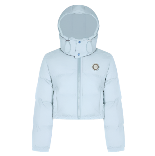 TRAPSTAR IRONGATE WOMEN'S DETACHABLE HOODED PUFFER (ICE BLUE)